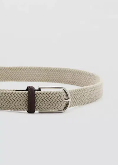 Mango Ceinture Élastique Tressée In Brown