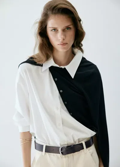 Mango Ceinture En Cuir Effet Usé In Chocolat