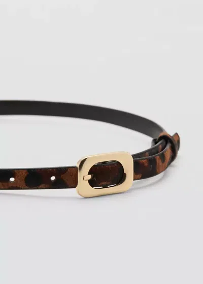 Mango Ceinture Léopard Cuir In Brown