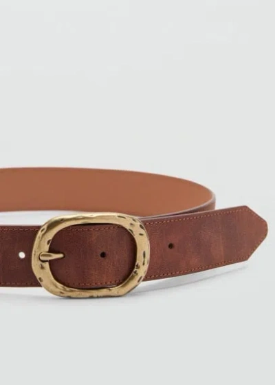 Mango Ceinture Marron - Femme - S -