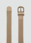 Mango Braided Elastic Belt Medium Brown