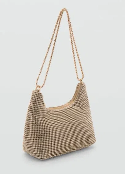 Mango Chain Bag With Crystals Gold In Gold