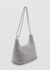 Mango Chain Bag With Crystals Silver In Argent