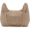 Mango Chain Strap Crystal Shoulder Bag In Gold