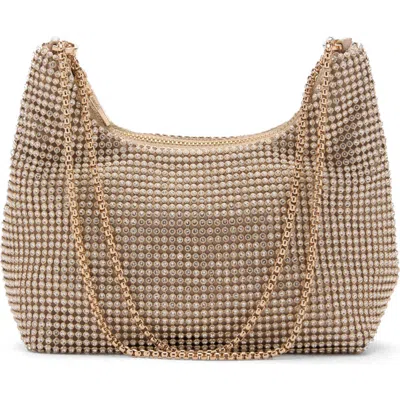 Mango Chain Strap Crystal Shoulder Bag In Gold