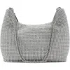 Mango Chain Strap Crystal Shoulder Bag In Silver