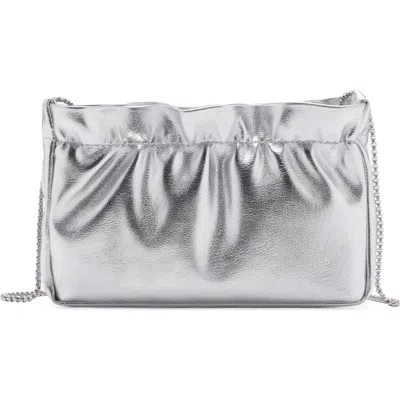 Mango Chain Strap Faux Leather Bag In Silver