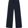 Mango Chalk Stripe Straight Leg Pants In Dark Navy