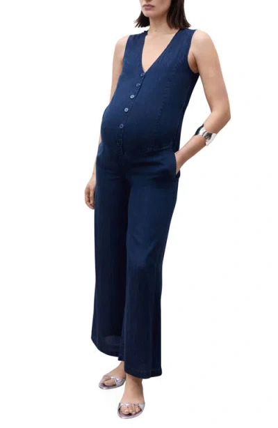 Mango Chambray Maternity Jumpsuit