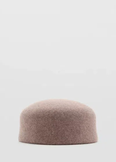 Mango Chapeau 100 % Laine In Marron Moyen