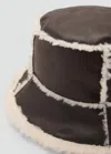 Mango Shearling Bucket Hat Chocolate