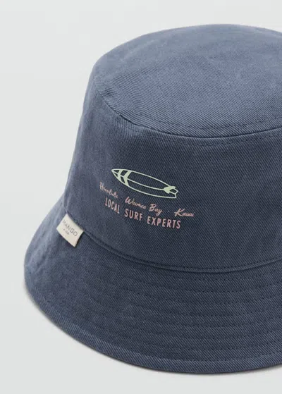 Mango Kids' Bucket Print Hat Navy