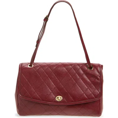 Mango Charlie Quilted Faux Leather Shoulder Bag In Burgundy