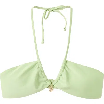 Mango Charm Bandeau Bikini Top In Green