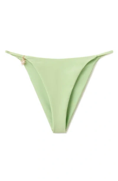 Mango Charm Detail Bikini Bottoms In Green