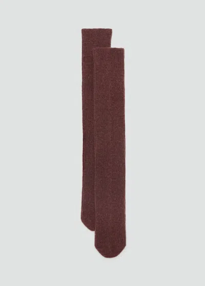 Mango Socks Cognac In Brown