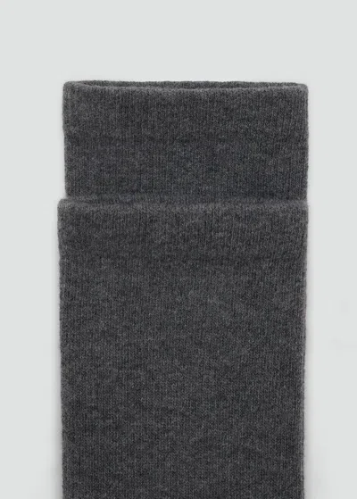 Mango Cotton Socks Dark Heather Grey In Gray