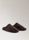 Mango Slippers Chocolate In Burgundy