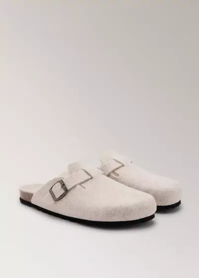Mango Chaussons En Feutre In Sand