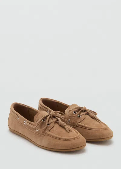 MANGO DECK SHOES WITH LACES SAND