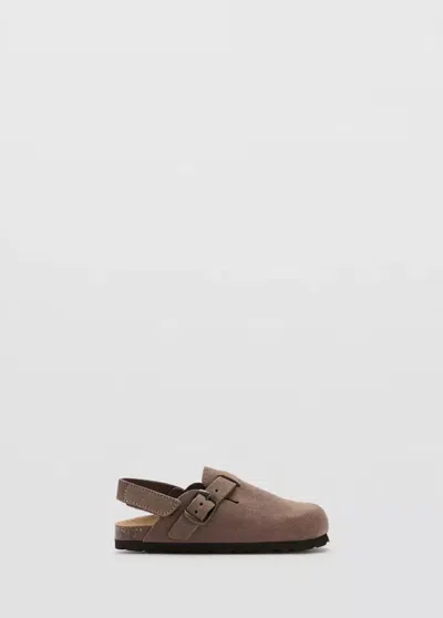 Mango Kids' Chaussures 100 % Cuir Bovin Avec Bride Réglable In Black