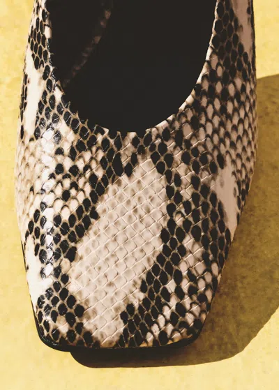 Mango Chaussures À Talon Imitation Serpent Beige - Femme - 38 -  In Sand