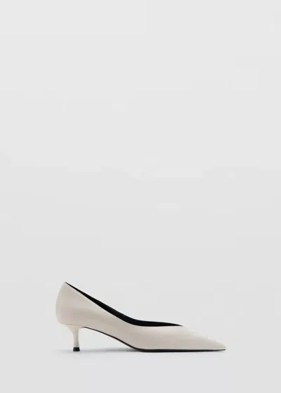Mango Chaussures À Talon Kitten Bout Pointu In White