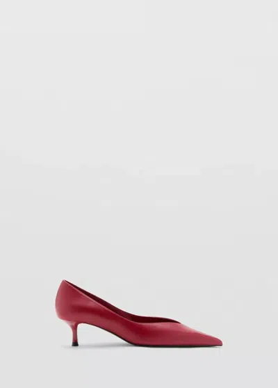 Mango Chaussures À Talon Kitten Bout Pointu In Red
