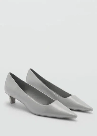 Mango Kitten Heel Shoes Grey In Gris