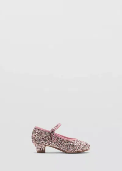 Mango Kids' Chaussures À Talon Paillettes In Or