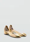 Mango Chaussures À Talons Combinés En Vinyle Or - Femme - 40 -
