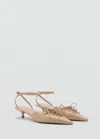 Mango Chaussures À Talons Lacées Nude - Femme - 39 -  In Brown