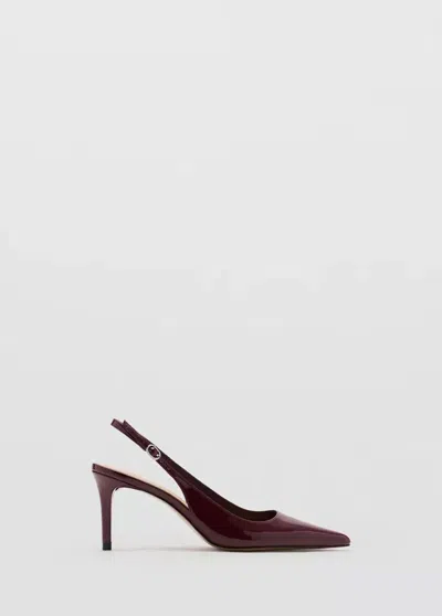 Mango Chaussures À Talons Vernies Bout Pointu In Bordeaux