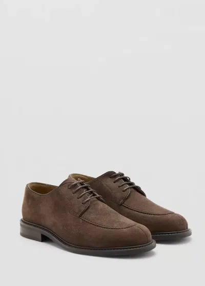 Mango Chaussures Costume Cuir Suède In Brown