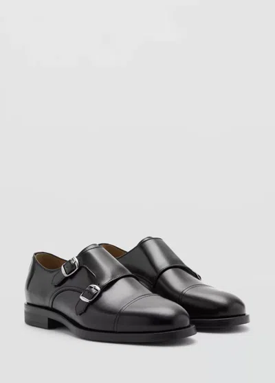 Mango Chaussures Cuir Double Boucle In Black