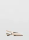 Mango Chaussures Pointues Talon In Écru