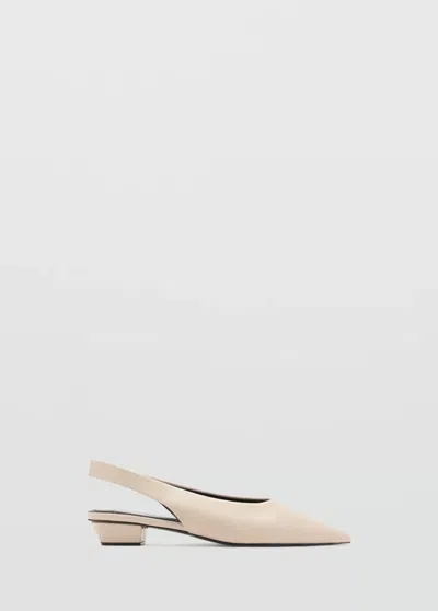 Mango Chaussures Pointues Talon In Écru