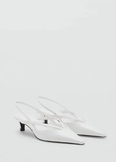 Mango Chaussures Pointues Talon Kitten Heel Blanc - Femme - 41 -  In White
