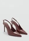 Mango Chaussures Talon Bloc Paillettes Marron - Femme - 42 -  In Burgundy