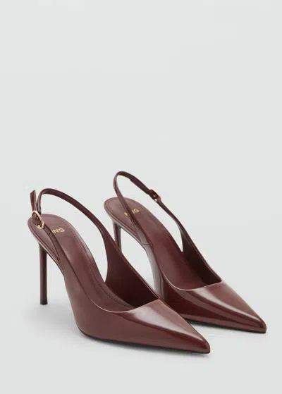 Mango Chaussures Talon Bloc Paillettes Marron - Femme - 42 -  In Burgundy