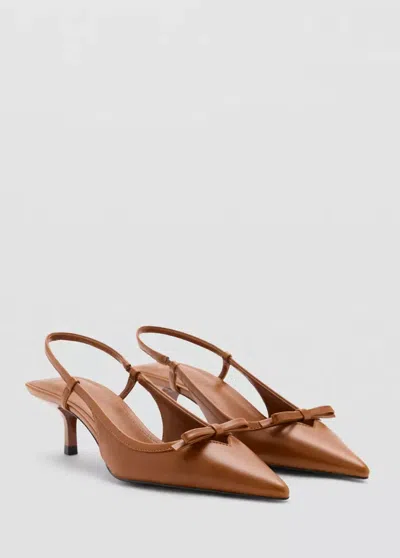 Mango Chaussures Talon Bout Naud In Brown