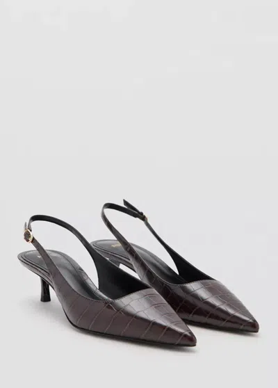 Mango Chaussures Talon Effet Croco In Bordeaux