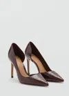 Mango Chaussures Talon Effet Croco Chocolat - Femme - 41 -  In Burgundy