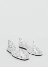 Mango Chaussures Vinyle Aillets Argent - Femme - 41 -  In Silver