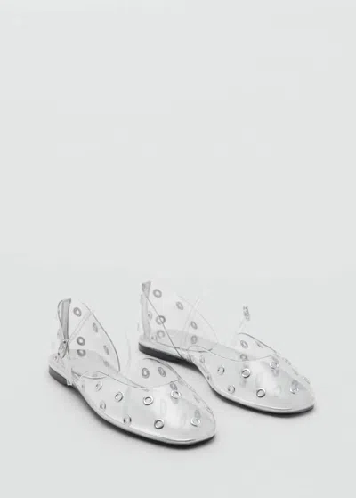 Mango Chaussures Vinyle Aillets Argent - Femme - 41 -  In Silver