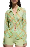 Mango Women's Check-print Mini-skirt In Green
