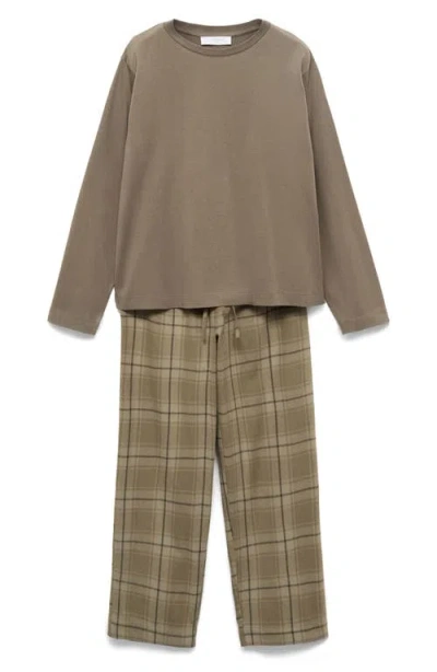 MANGO MANGO CHECK COTTON FLANNEL PAJAMAS