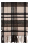 Mango Check Fringe Scarf In Brown