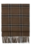 Mango Check Fringe Scarf In Brown