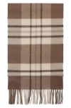 Mango Check Fringe Scarf In Brown